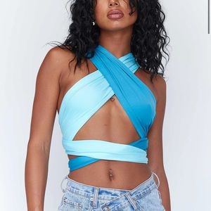 ALESSIA TOP - Spliced blue